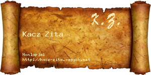 Kacz Zita névjegykártya