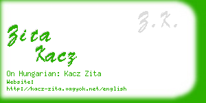 zita kacz business card